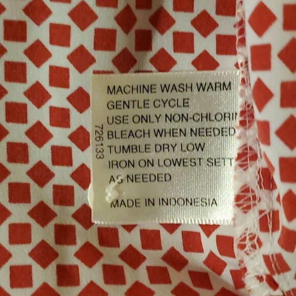 Liz Baker red & white button down vintage - Picture 6 of 7